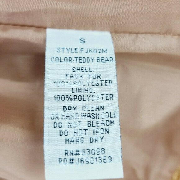 Cavalini Women's Teddy Bear Fur Tan Jacket size S - Picture 5 of 5